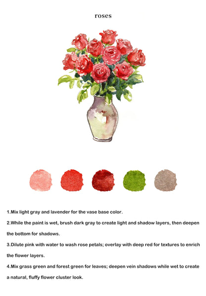 Bouquets Watercolor Book (Book Only) ColorWhisper Wellness