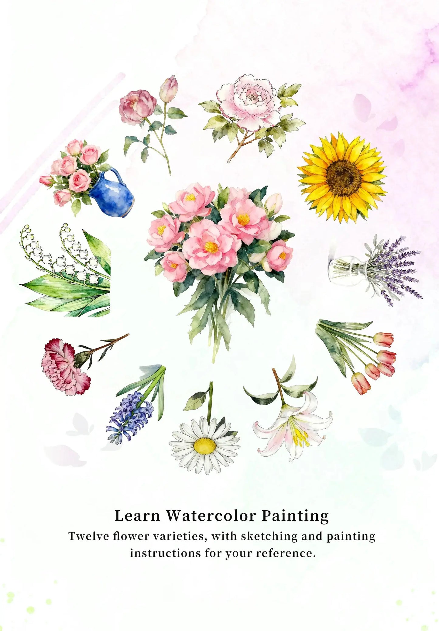 Flowers Watercolor Book (Book Only) ColorWhisper Wellness
