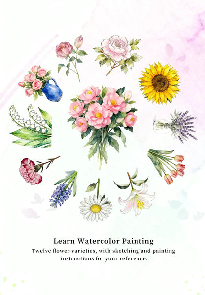Flowers Watercolor Book (Book Only) ColorWhisper Wellness