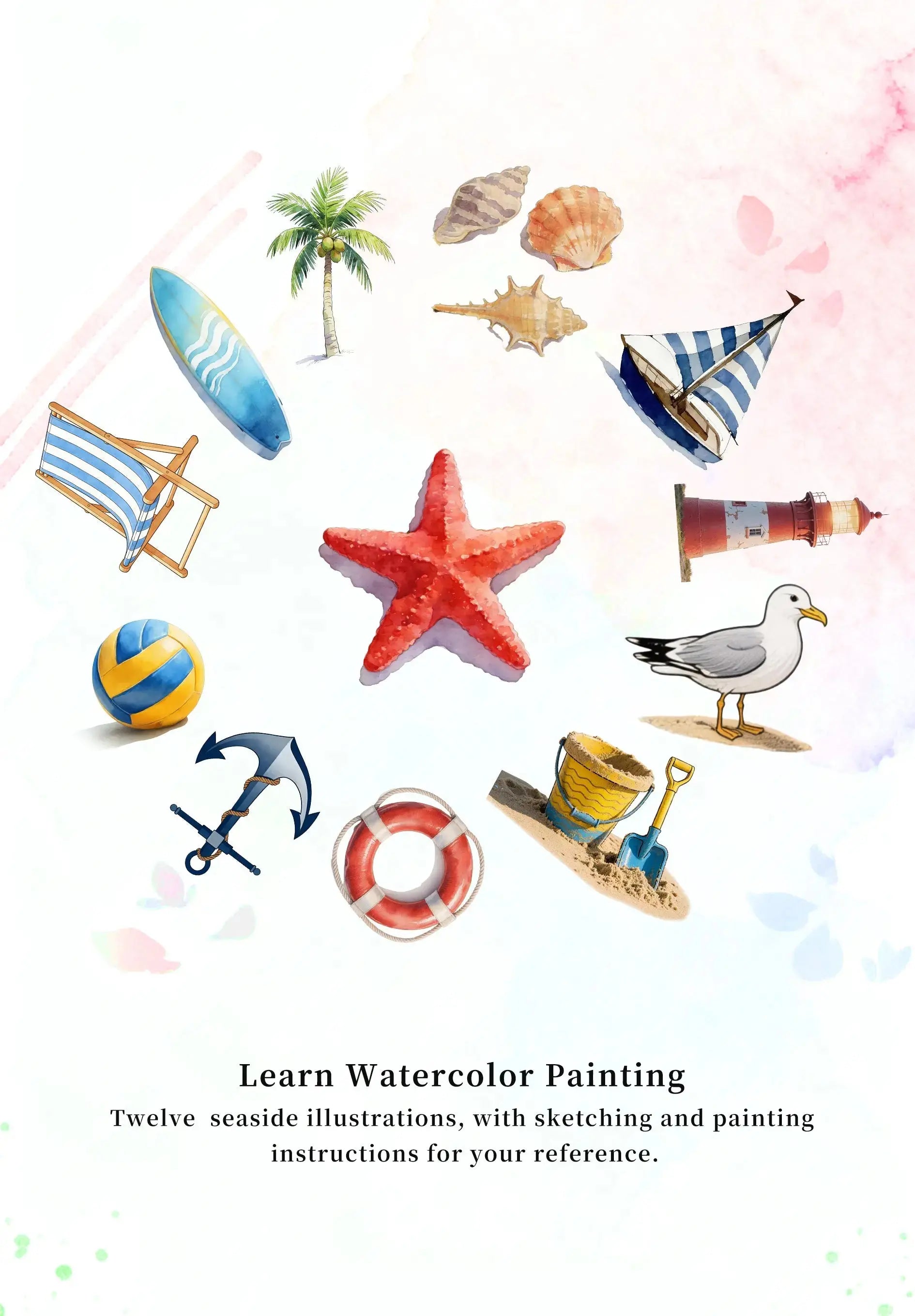 Seaside Watercolor Book (Book Only) ColorWhisper Wellness